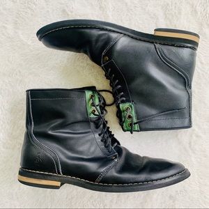 penguin jerry Jeff black leather boots 10.5